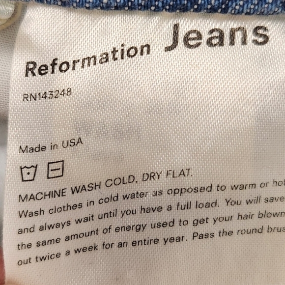 Reformation Jeans Womens 28 Maya Wash Serena‎ High Skinny Blue Button Fly Boho - Picture 6 of 11